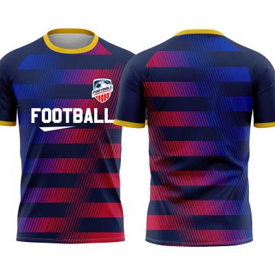 China Hot Selling Anti-Wrinkle Unisex Adults Kids T Shirt 100% Polyester Football Sublimation T Shirts For Sublimation Printing for sale