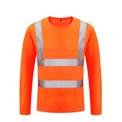 China Water Render 2022 Factory X XL 2XL Best Selling Shanghai High Visibility Fluorescent Yellow Orange Safety T-Shirt With Long Sleeve Resistant for sale