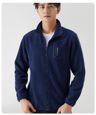 China 2023 Best Selling Shanghai Factory X XL 2XL Softshell Reversible Outdoor Windproof Coat Men's Fleece Jacket 280gsm Dark Blue for sale