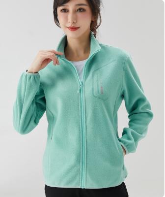 China 2023 Best Sales Shanghai Factory X XL 2XL Zipper Woman Green Fleece Breathable Windproof Outdoor Jacket 280gsm for sale