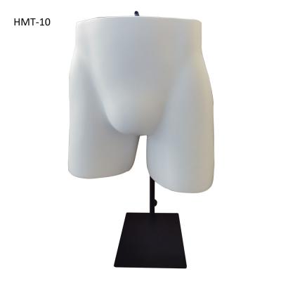 China White Matte Fiberglass Hip Mannequin Customized Underwear Mannequin With Metal Stand for sale