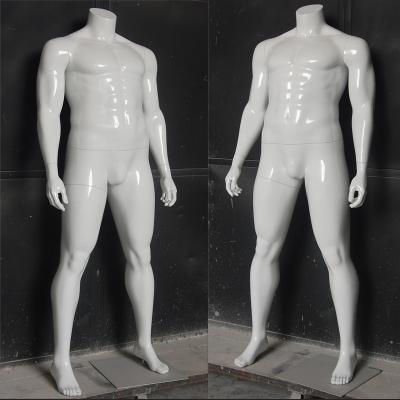 China Luxury Large Size Headless White Fiberglass Muscle Size Male Mannequin More Color for sale