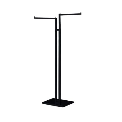 China Black Store Display Clothing Racks or Garment Display Racks for Store with Clothes Stands Hanger and Adjustable Clothing Display Rail for sale