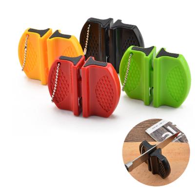 China kitchen knife sharpener kitchen tools accessories pocket creative butterfly two-stage camping knife sharpener AS347 for sale