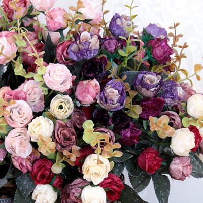 China Artificial Flower Plastic Simulation Little Rose Posy Desktop Wedding Houseware Home Decoration Silk Flowers for sale