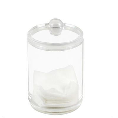 China Viable Transparent Cosmetic Cotton Storage Box Cotton Swab Storage Box Round Double-Layer Combination for sale