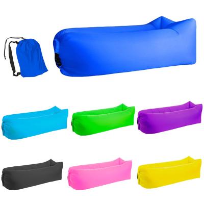 China Modern Lightweight Waterproof Inflatable Bag Quick Folding Lazy Bag Camping Sleeping Bags Air Bed Beach Lazy Adult Lounger for sale