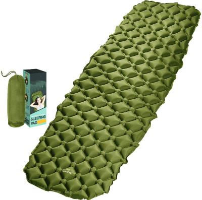 China Backpacking Camping Waterproof Compact Ultralight Sleeping Air Pad Insulated Inflatable Camping Mat Sleeping Pad With Pillow for sale