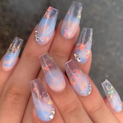 China Design Fake Finger Nails High Quality New Arrival Acrylic Artificial Nails Custom False Packaging French Artificial Nails Nail Tips for sale