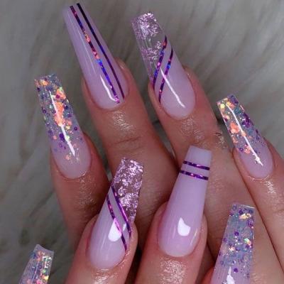 China New Arrival High Quality Acrylic False Nails Design Fake Finger False Custom Custom Bundle French Artificial Nails Nail Tips for sale