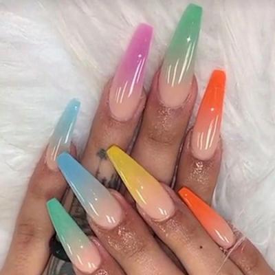 China Design Fake Finger Nails Press On Nails Acrylic Artificial Nails Custom Fake Packaging French Artificial Nails Nail Tips for sale