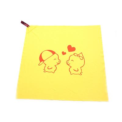 China Durable Designed Embossing Cute Cartoon Pigs Pattern Microfiber Fabric With Tooth for sale