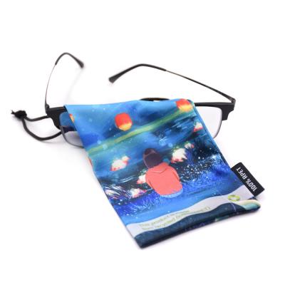 China Modern Sunglasses Style Transfer Printing RPET Microfiber Spectacle Bag Glass Pouch for sale