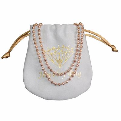 China High End Jewelry Microfiber Suede Necklace Jewelry Pouch Bag With Drawstring for sale