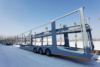 China 3 Achsen Doppelklassis Fahrzeugträger Transportwagen Semi-Anhänger mit erschwinglichen Kosten zu verkaufen