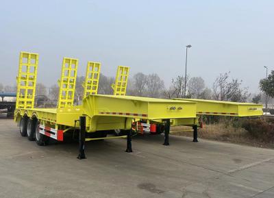 China Heavy Truck Boat Trailer 3 Axles 50 Ton Lowbed Semi Trailer for Customized Customer for sale