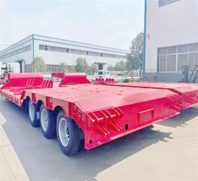 China Fuwa/BPW Axle 3 Axles 80-100 Tons Gooseneck Detachable Low Loader Truck/Lowbed Trailer for sale