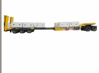 China Van-type 3axles 80/100 Tons Heavy Duty Gooseneck Lowboy Low Bed Lowbed Semi Trailer for sale