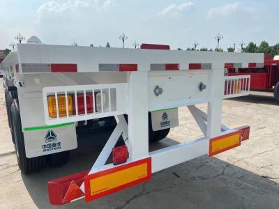 China 40 ton 60 ton 3 assen staal 40 ft container transportplatform platte halve aanhangwagen Te koop