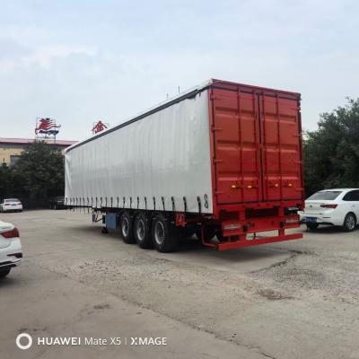 China Semi-Trailer Flatbed Container Truck Trailer with Van-type Heavy Mechanical Suspension for sale