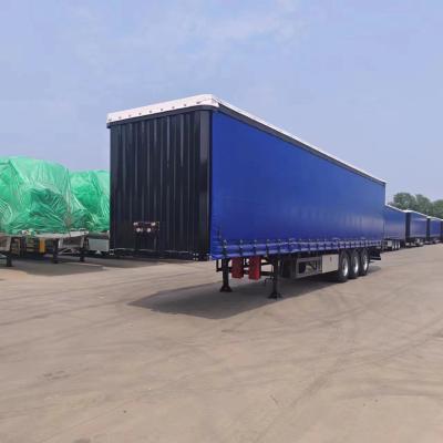 China 2/3 Box Van Truck/Lorry/Trailer/Curtainsider/Side Curtain Slide Semi Trailers for Benefit for sale