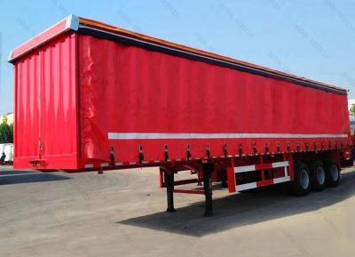 China Heavy Mechanical Suspension Cargo Transportation Waterproof Tarpaulin Semi Trailer for sale