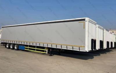 China Customized 3 Axles Curtain Side Semi Trailer with Jost Kingpin and Waterproof Curtain for sale