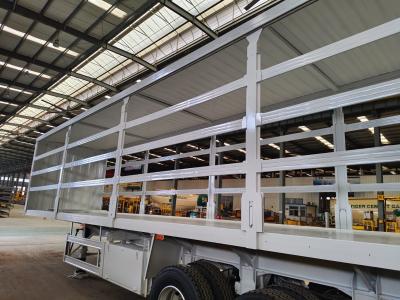 China 3 Axles Customizing 60 Tons Flat Bed Curtain Side Wall Cargo Semi Trailer in Van-type for sale