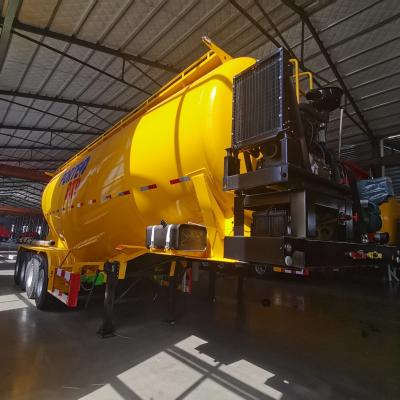 China 12t Grade ABS Anti-lock Braking System 3 Alxe Flour Concrete Bulker Tank Semi Trailer for sale