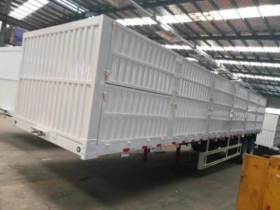 China 30t Cargo Truck Transport Truck Trailer Box Semi Trailer with Leaf Spring Suspension for sale