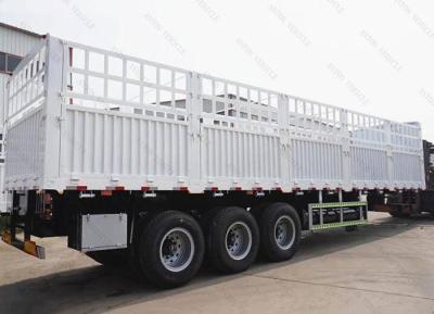 China Jost E100 Landing Gear 60t-70t Fiberglass Stake Type Fence Flatbed Semi Trailer for Supply for sale