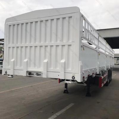 China 3/4 Axle Fence Cargo Truck Trailer for Rice Transportation Affordable and Durable for sale