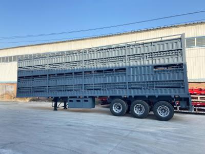 China Triangle/Double Star/Double Money Livestock Transport Trailer with Hydraulic Lift for sale