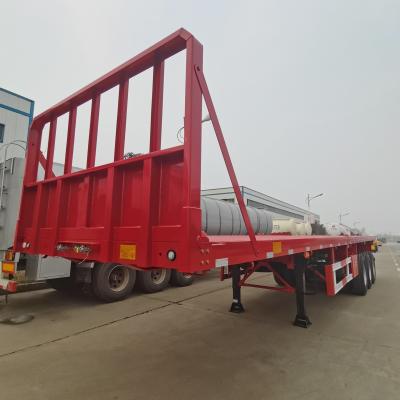 China Contenedor de cama plana Transporte de carga Camión camión Semirremolque Servicio en línea las 24 horas en venta