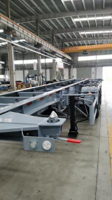 China Schwere mechanische Aufhängung Flachbettbehälter Transport Skelett Chassis Halbanhänger zu verkaufen