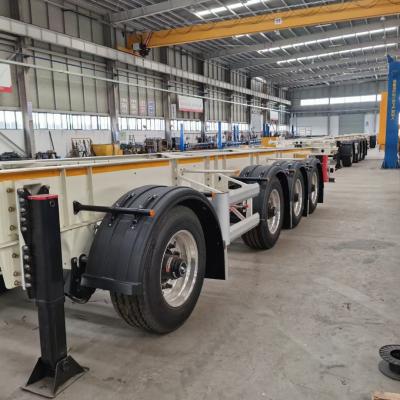 China 20FT/40FT Container Chassis Skeleton Semi-Trailer mit ABS-Anti-Block-Bremssystem zu verkaufen