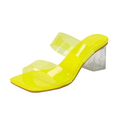 China Anti-Smell Beach Slippers Summer Jelly Open Outdoor Shoes Women Slippers Platform High Heels Mules Toe Chunky Heels for sale