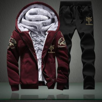 China Hot 2020 Anti-UV Men's Suit Set Running Sets Mens Jogging 2 Pcs Velvet Tracksuit Sports Casual Simplicity for sale