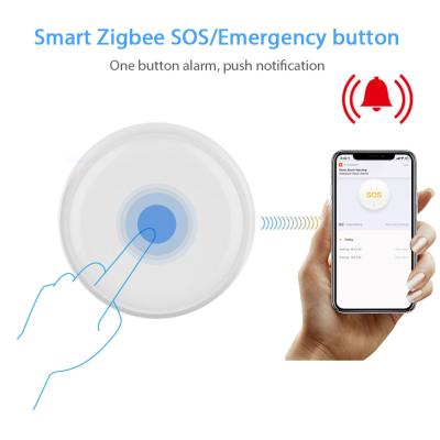 China Tuya ZigBee One-Key Alarm SOS Emergency Call Safe Button Wireless Home Alarm System Emergency Button For Elderly Patient TY044 for sale