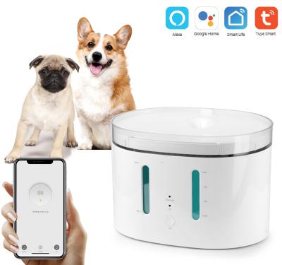 China 2.5L Driver 2.5L Cat Water Dispenser Automatic APP Control Pet Tuya WiFi Automatic Circulation Filter Cat Feeding Drinking Fountain for sale