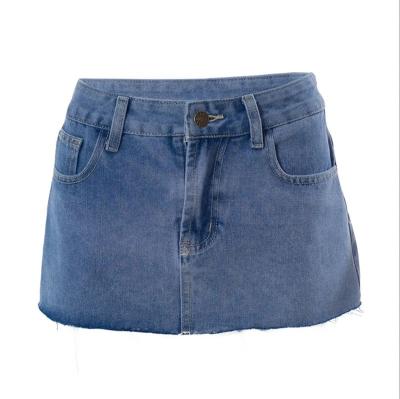 China Breathable Europe and America Womens Hot Summer New Fashion Street Versatile Pocket Zipper Sexy Denim Mini Short Skirt for sale