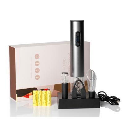 China Stocked Electric Wine Opener With Usb Cable And Batteries Twist Gift Set Wholesale Bar Accessories for sale