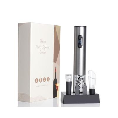 China Gift Set Best Selling Products In USA Amazon Auto Corkscrew Electric Wine Opener With Charging Base Gift Set for sale