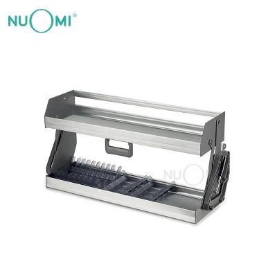 China NUOMI ALPHA Series Multi-Function Cupboard Two Tier Push Plates Rack Pull Down Shelf Kitchen Storage for sale