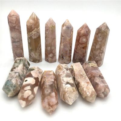 China Wholesale Natural Agate Cherry Blossom Agate Point from China Crystal Points Crystal Towers Flower for sale