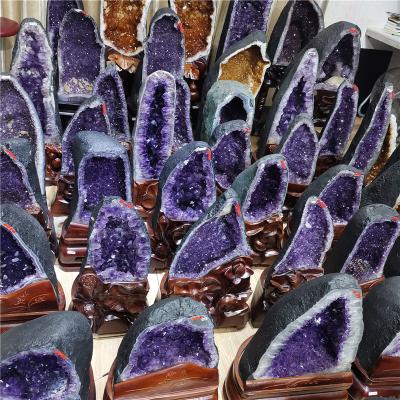 China Wholesale Natural Purple Geode Crystal Amethyst Druzy Amethyst Cave from China for sale