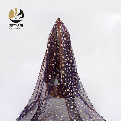 China Other Multicolor High Quality 100% Zipper Yarn Polyester Gold Polka Dot Tulle Fabric Polka Dot Fabric for sale