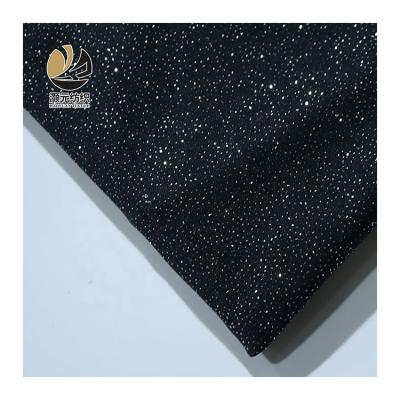 China Others 100%Polyester 75D Star Shining Snap Black High Quality Sequin Chiffon Fabric For Lady Evening Dress for sale