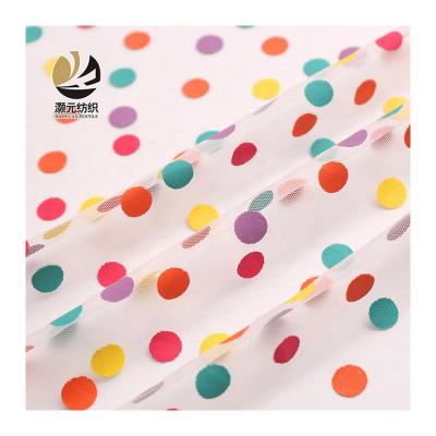 China Other Newest Ready Design Goods Colorful Polka Dot Net Breathable Mesh Fabric For Girl Dress for sale