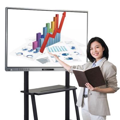 China School Multi-touch 4K Ultra HD School Supplies Touch Screen Monitors Smart Digital White Board With Dual System For Education Board for sale